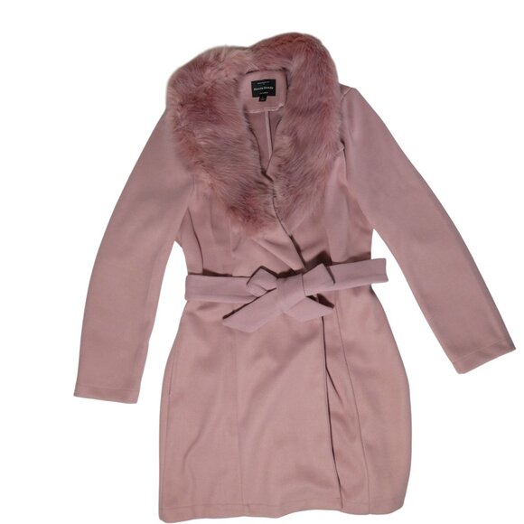 Haute Monde Faux Fur Coat Hooded Mauve HMJ20969 Women’s Size Large Plush Jacket - Picture 3 of 10